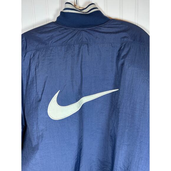 Vintage Nike Half Zip Pullover Bomber Puffer Jacket Size Large Blue 90s - Picture 14 of 14